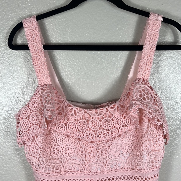 (SOLD) Lovers + Friends Happy Hour Crochet Mini Dress - Picture 7 of 9